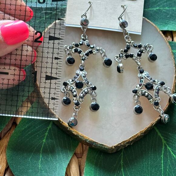 BOGO FREE GYPSY SILVER BLACK EARRINGS - Picture 3 of 4